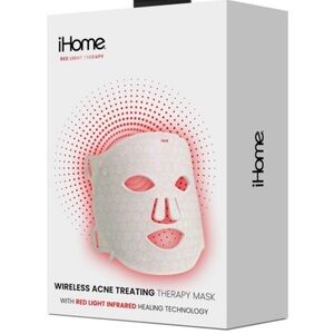 iHome White Mask with Pink-Red Light Accents